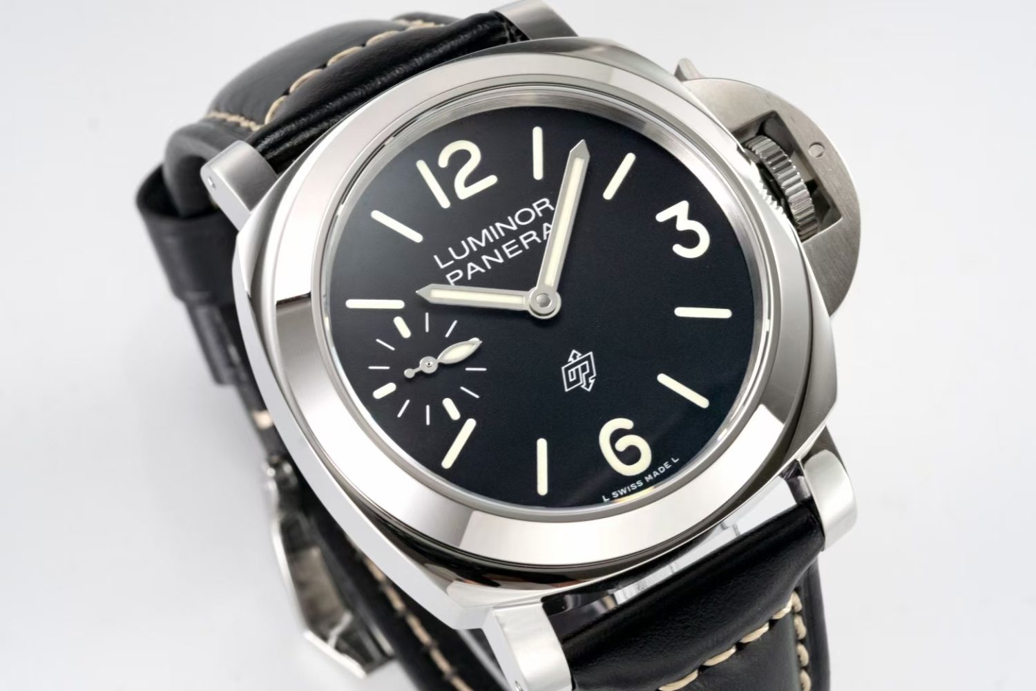 PAM1084 Luminor 44mm HWF 1:1 Best Edition Black Dial on Black Leather Strap A6497 - Image 3