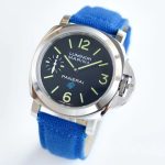 PAM777  Luminor Marina 44mm HWF 1:1 Best Edition Black Dial on Blue Leather Strap A6497 - Image 3