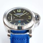 PAM777  Luminor Marina 44mm HWF 1:1 Best Edition Black Dial on Blue Leather Strap A6497 - Image 5