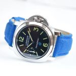 PAM777  Luminor Marina 44mm HWF 1:1 Best Edition Black Dial on Blue Leather Strap A6497 - Image 6