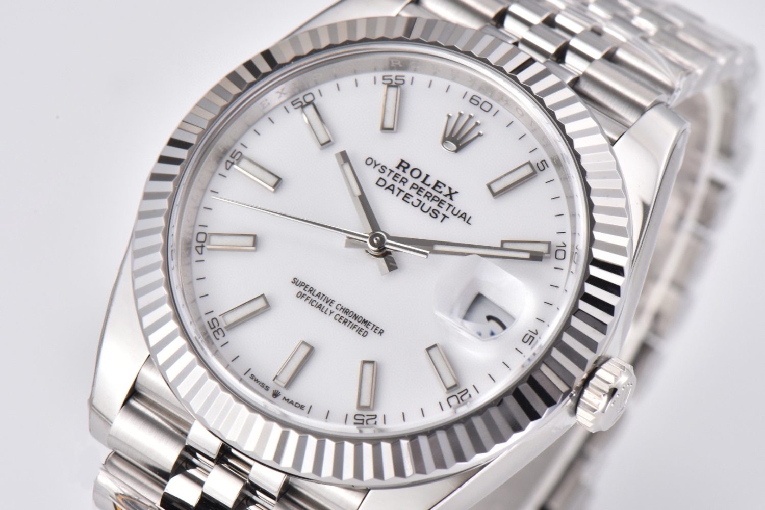 DateJust 41 126334 904L SS Clean FactoryBest Edition White Dial on Jubilee  Bracelet VR3235 - Image 2