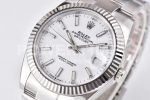DateJust 41 126334 904L SS Clean Factory Best Edition Fluted Bezel Silver Dial on Oyster Bracelet VR3235 - Image 2