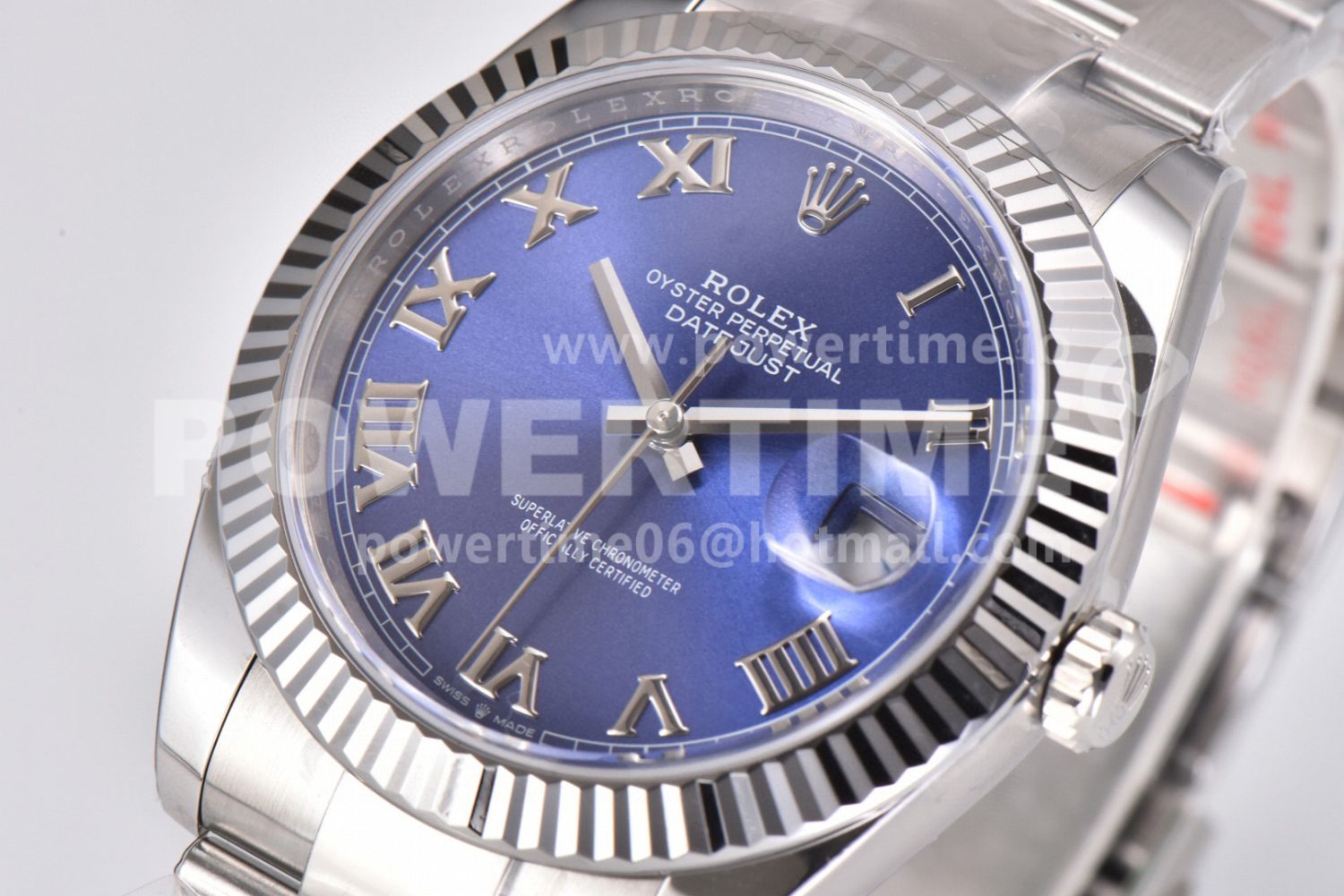 DateJust 41 126334 Clean 1:1 Best Edition 904L Steel Blue Roman Dial on Oyster Bracelet VR3235 - Image 2