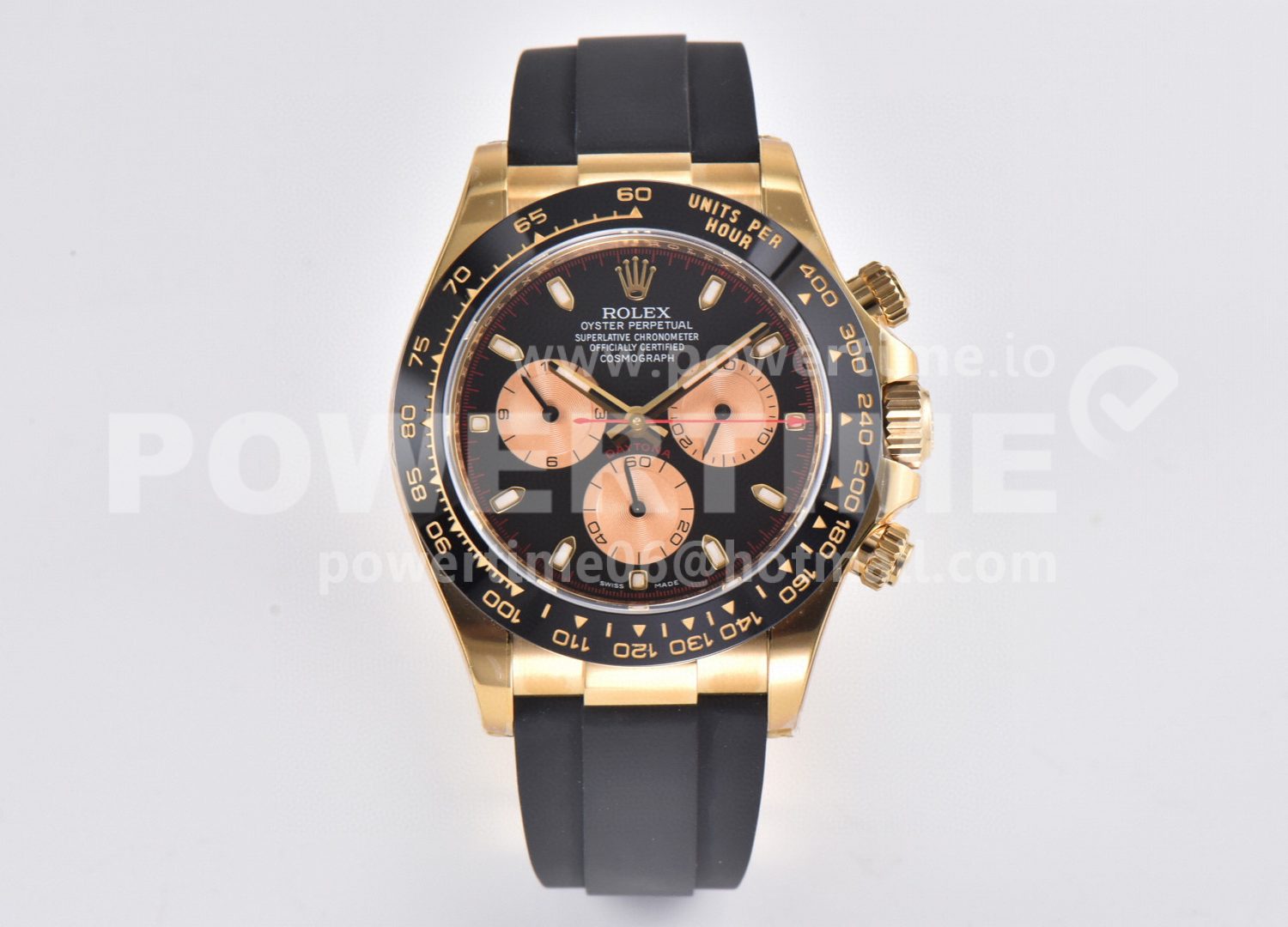 Daytona 116518 Clean Factory YG 1:1 Best Edition Black/YG Dial on Oysterflex Rubber Strap SA4130 Super Clone