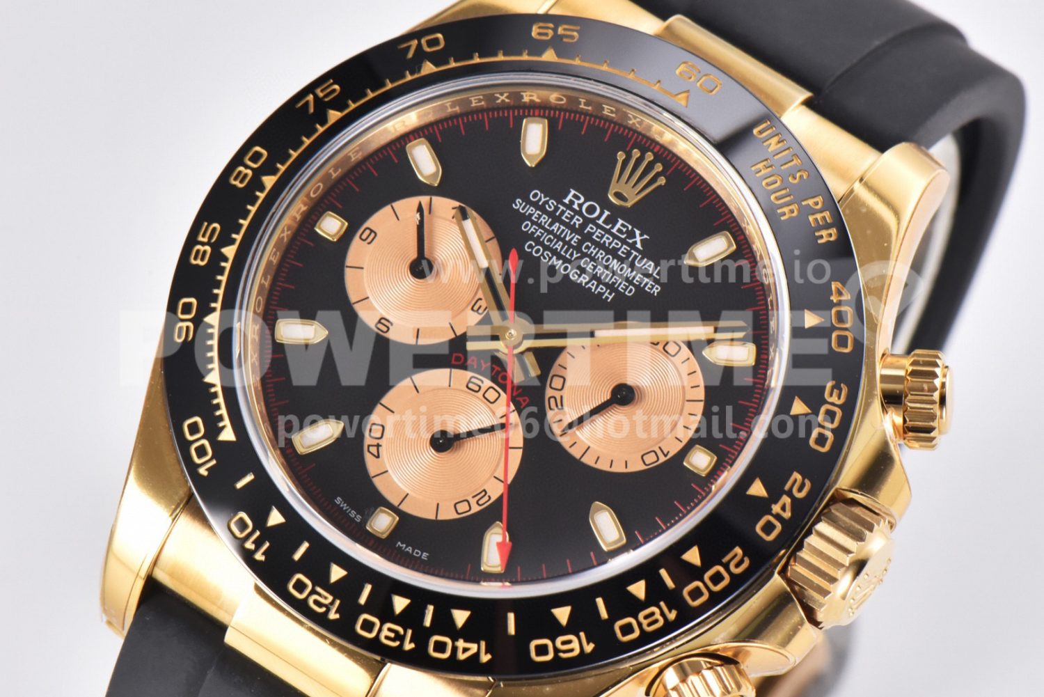 Daytona 116518 Clean Factory YG 1:1 Best Edition Black/YG Dial on Oysterflex Rubber Strap SA4130 Super Clone - Image 2