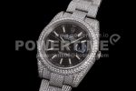 Rolex DateJust 41mm White Diamond Bezel SS TWF Best Edition Grey Dial SS Bracelet Super Clone Watch - Image 4