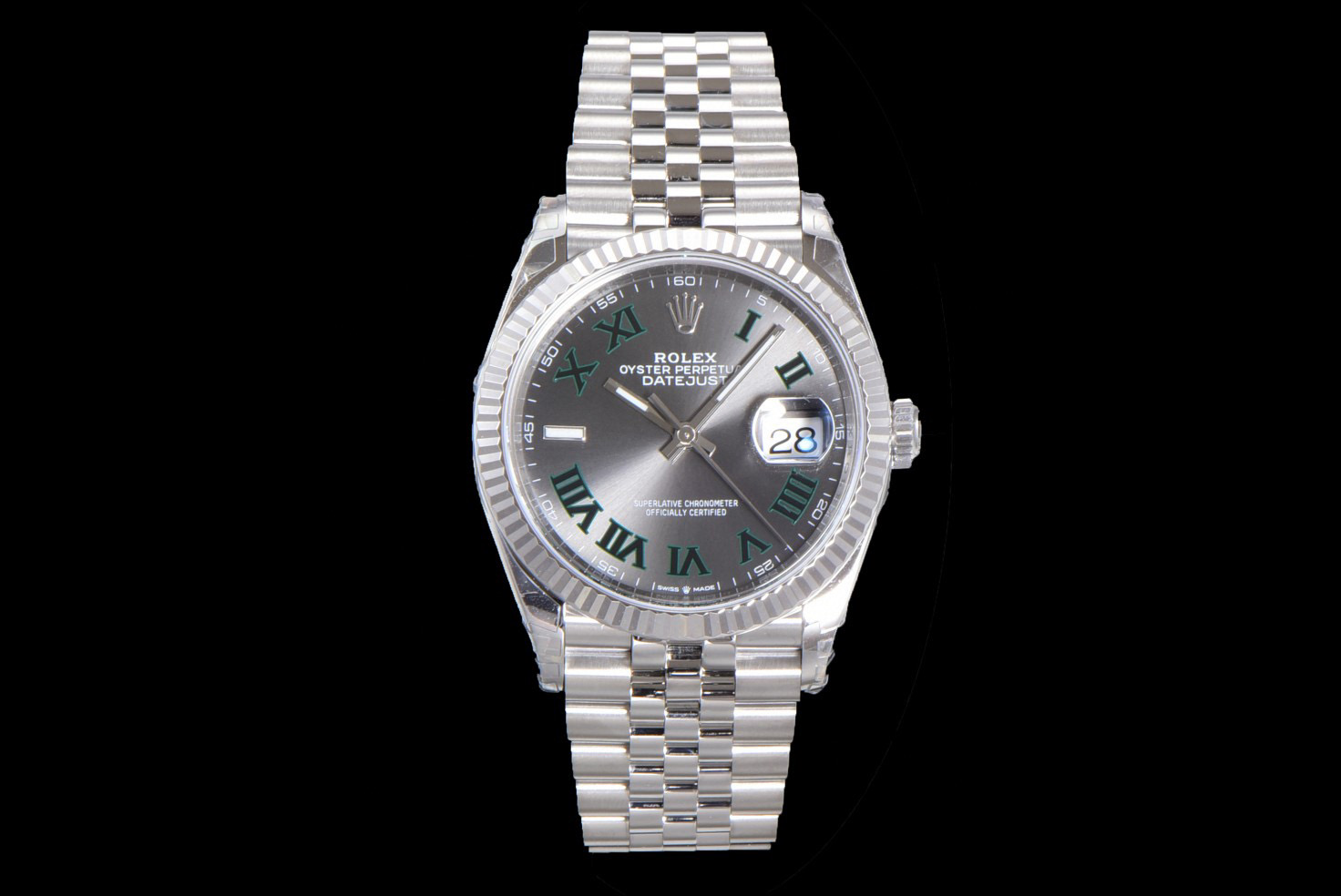 DATEJUST 36 SS 116234 VSF 1:1 BEST EDITION 904L STEEL GRAY GREEN ROMAN DIAL ON JUBILEE BRACELET VS3235