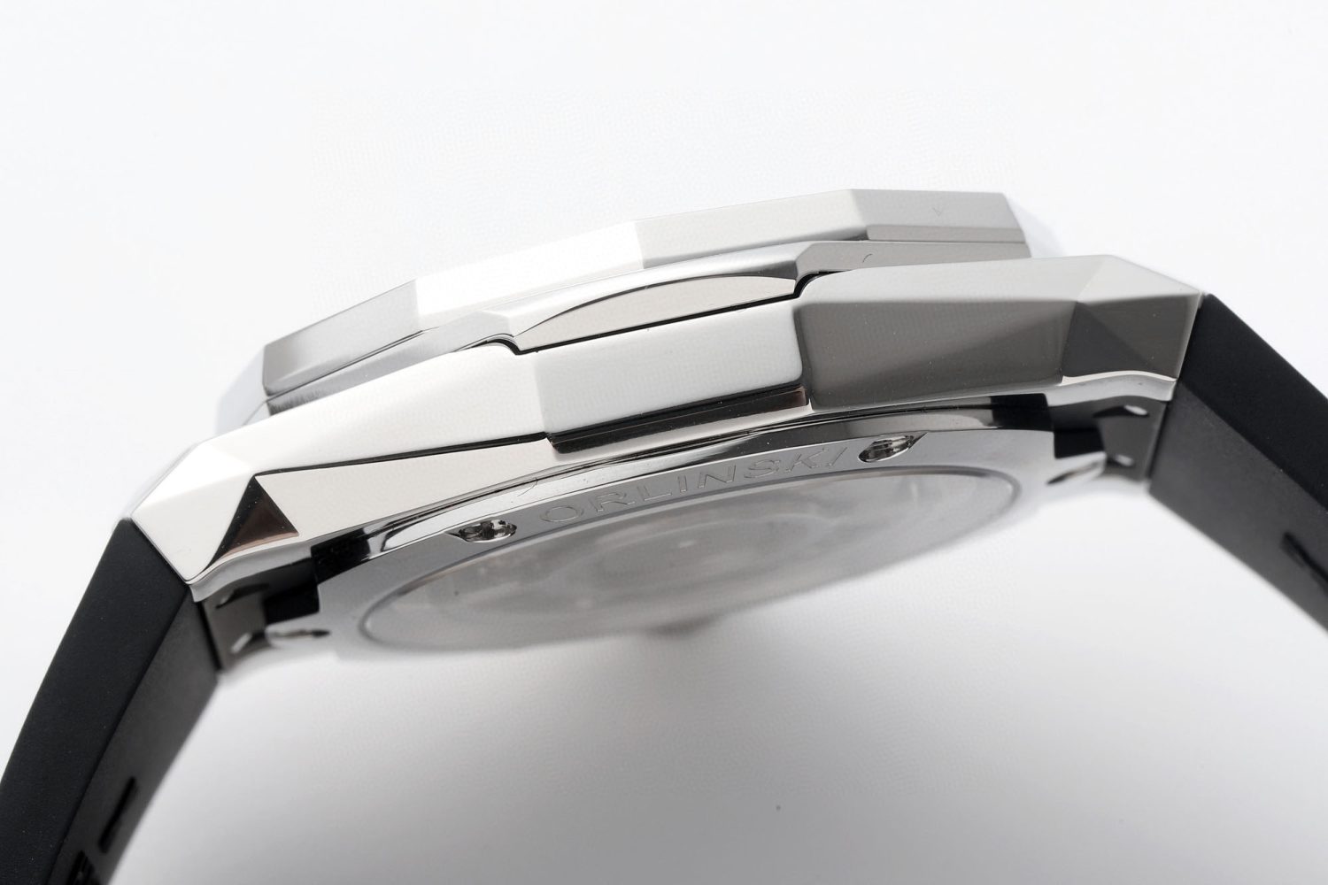 CLASSIC FUSION ORLINSKI SS APSF 1:1 BEST EDTION BLACK FACETED DIAL ON BLACK RUBBER STRAP A2892 - Image 8