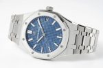 ROYAL OAK 41MM 15500 SS APSF 1:1 BEST EDITION BLUE TEXTURED DIAL ON SS BRACELET SA4302 SUPER CLONE - Image 4