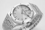 ROYAL OAK 41MM 15500 SS APSF 1:1 BEST EDITION WHITE TEXTURED DIAL ON SS BRACELET SA4302 SUPER CLONE - Image 3