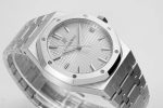 ROYAL OAK 41MM 15500 SS APSF 1:1 BEST EDITION WHITE TEXTURED DIAL ON SS BRACELET SA4302 SUPER CLONE - Image 2