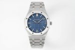 ROYAL OAK 41MM 15500 SS APSF 1:1 BEST EDITION BLUE TEXTURED DIAL ON SS BRACELET SA4302 SUPER CLONE
