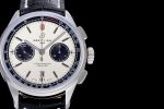 PREMIER B01 CHRONO SS 42MM GF 1:1 BEST EDITION WHITE/BLACK DIAL ON BLACK LEATHER STRAP A7750 - Image 4