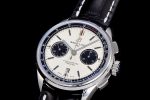PREMIER B01 CHRONO SS 42MM GF 1:1 BEST EDITION WHITE/BLACK DIAL ON BLACK LEATHER STRAP A7750 - Image 3
