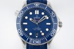SEAMASTER DIVER 300M ZF 1:1 BEST EDITION BLUE CERAMIC BLUE DIAL ON BLUE RUBBER STRAP A8800 - Image 3