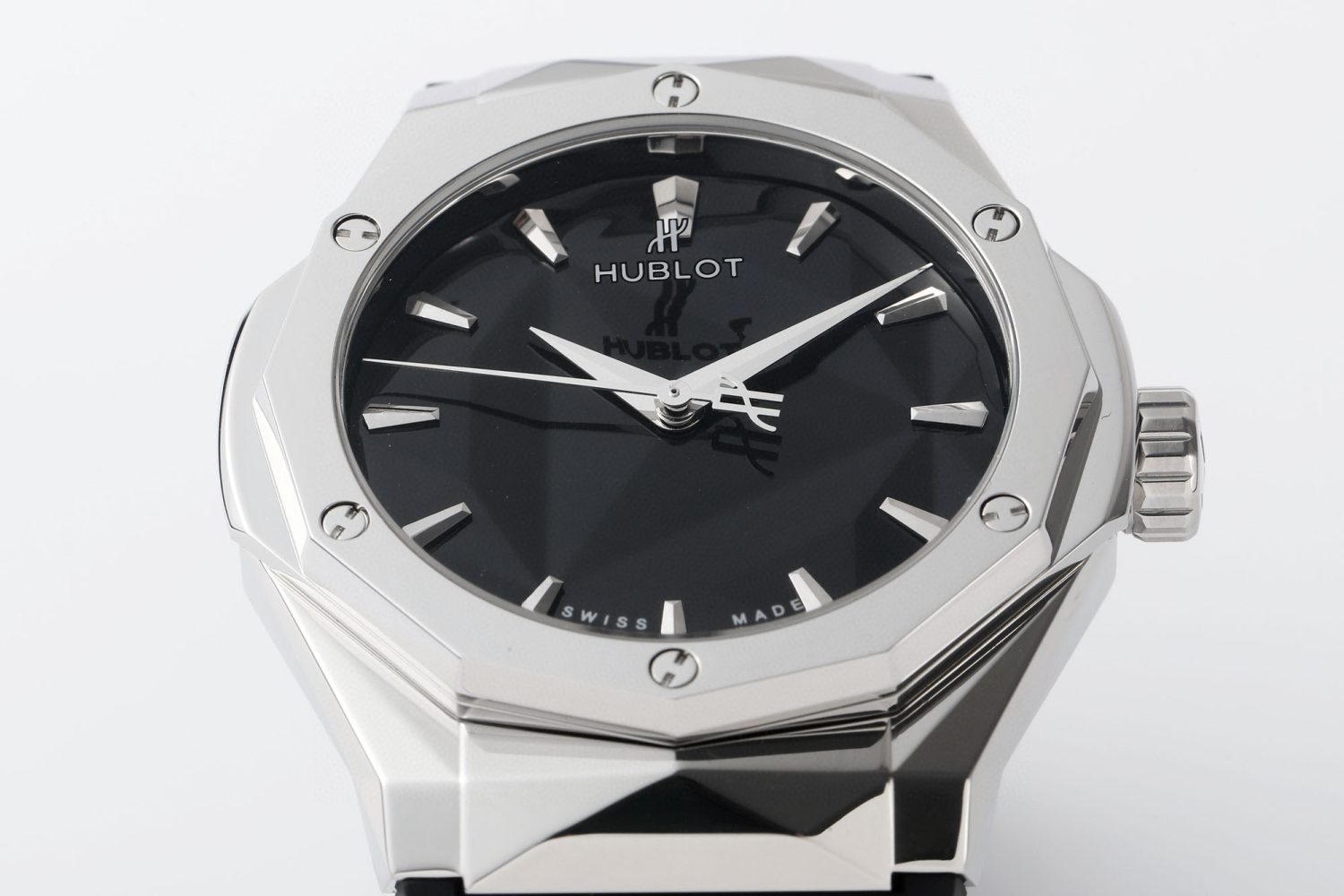 CLASSIC FUSION ORLINSKI SS APSF 1:1 BEST EDTION BLACK FACETED DIAL ON BLACK RUBBER STRAP A2892 - Image 4