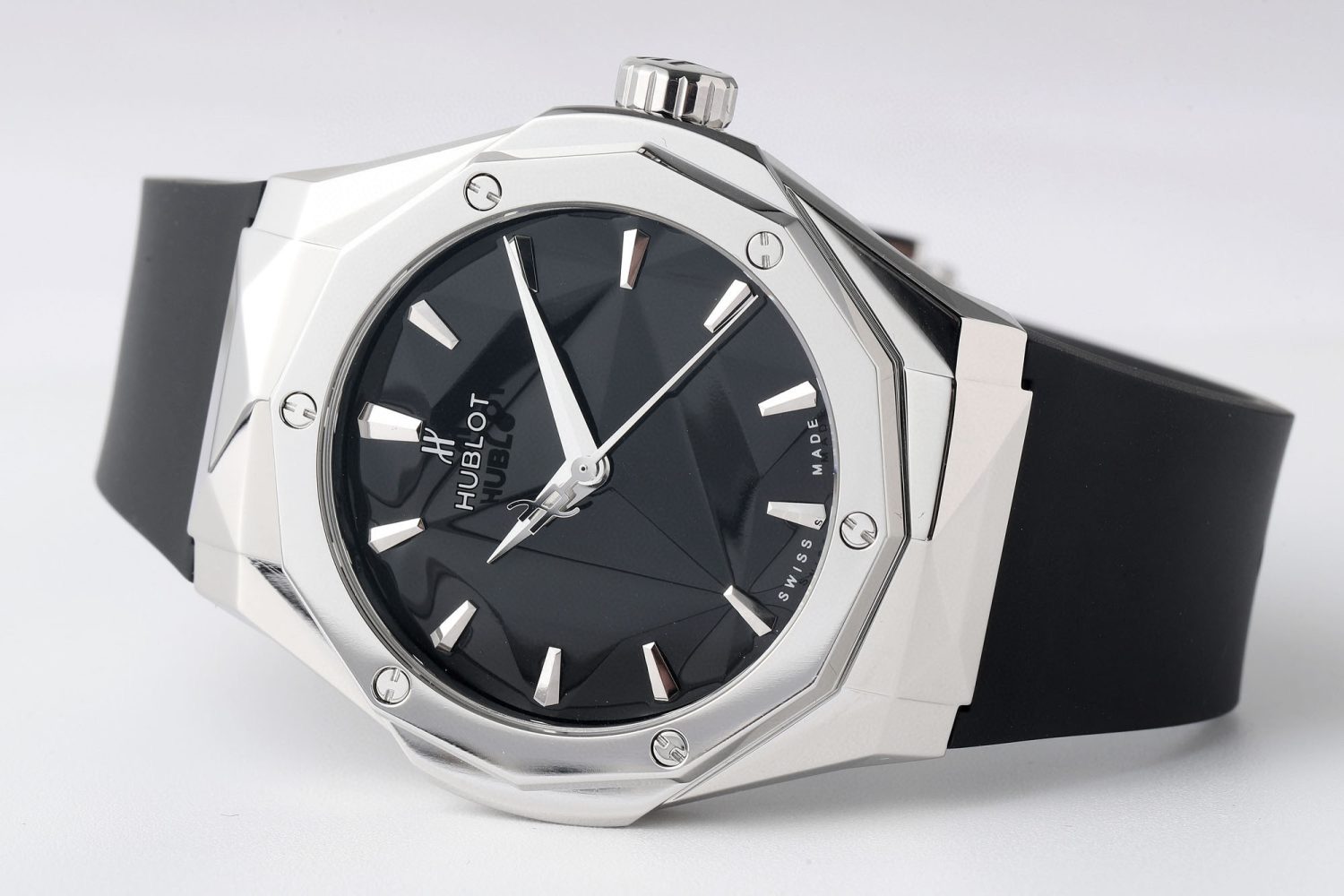 CLASSIC FUSION ORLINSKI SS APSF 1:1 BEST EDTION BLACK FACETED DIAL ON BLACK RUBBER STRAP A2892 - Image 6