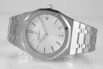ROYAL OAK 41MM 15500 SS APSF 1:1 BEST EDITION WHITE TEXTURED DIAL ON SS BRACELET SA4302 SUPER CLONE - Image 4