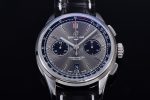 PREMIER B01 CHRONO SS 42MM GF 1:1 BEST EDITION GRAY/BLACK DIAL ON BLACK LEATHER STRAP A7750 - Image 10