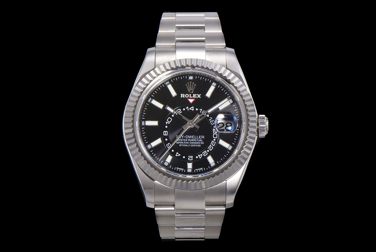 SKYDWELLER 326934 1:1 BEST EDITION 904L BLACK DIAL on SS CASE AND BRACELET ASIAN 23J V2