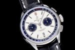PREMIER B01 CHRONO SS 42MM GF 1:1 BEST EDITION WHITE/BLACK DIAL ON BLACK LEATHER STRAP A7750 - Image 2