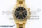Daytona 116508 Clean Factory Best Edition 904L Steel Black Dial on YG Bracelet SA4130 Super Clone