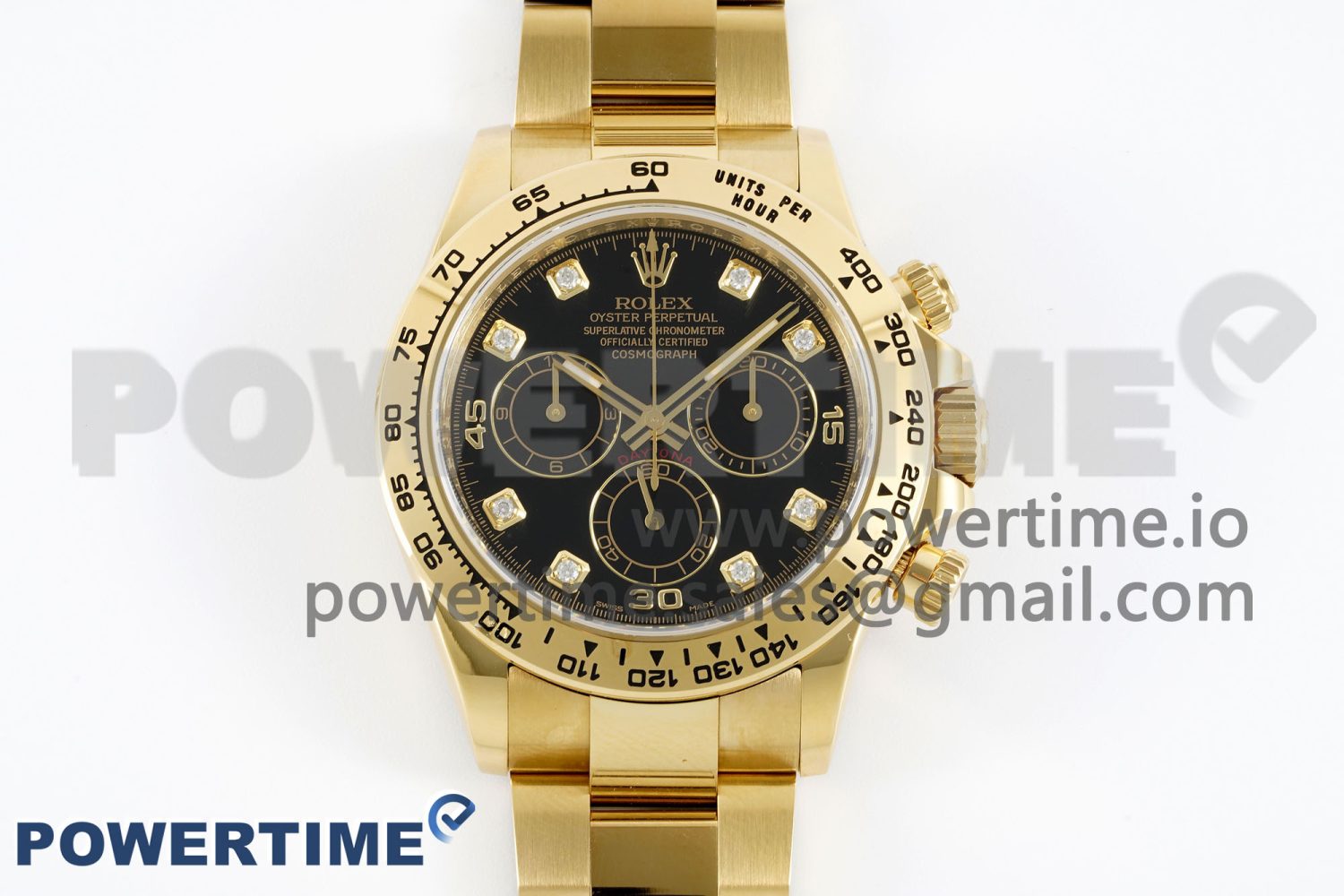 Daytona 116508 Clean 1:1 Best Edition Black Diamonds Dial on YG Bracelet SA4130 Super Clone - Image 1
