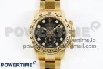 Daytona 116508 Clean 1:1 Best Edition Black Diamonds Dial on YG Bracelet SA4130 Super Clone