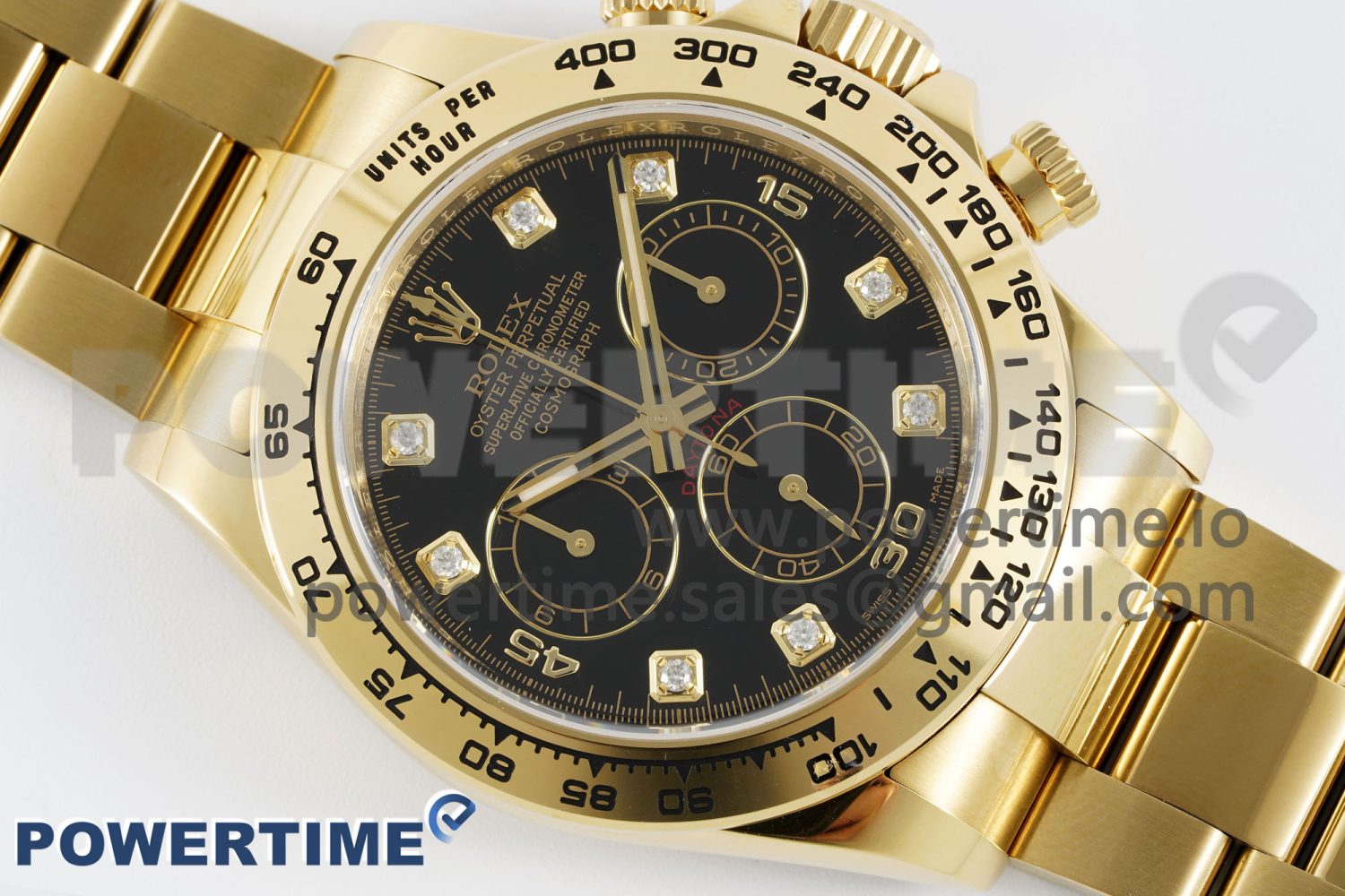 Daytona 116508 Clean 1:1 Best Edition Black Diamonds Dial on YG Bracelet SA4130 Super Clone - Image 3