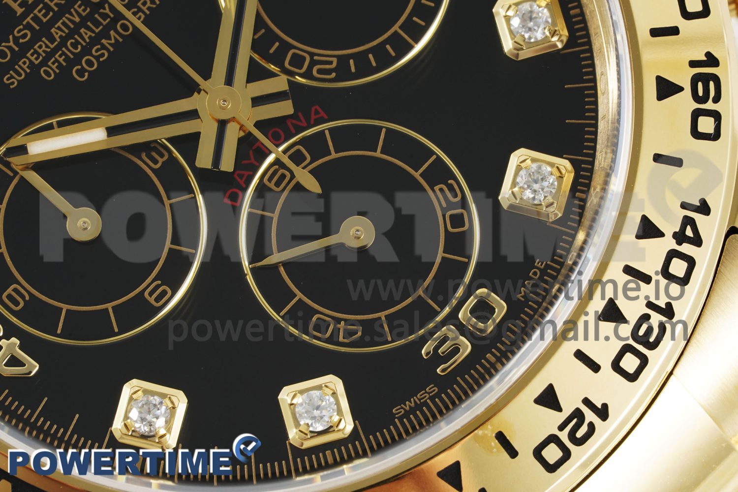 Daytona 116508 Clean 1:1 Best Edition Black Diamonds Dial on YG Bracelet SA4130 Super Clone - Image 5