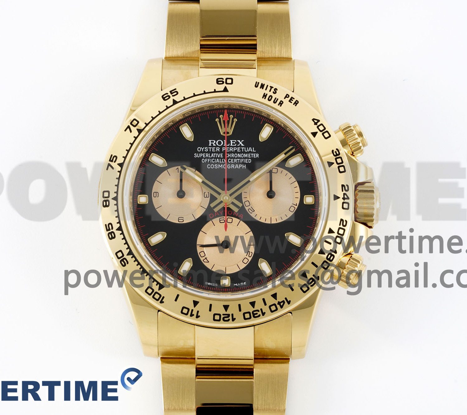 Daytona 116508 Clean Factory Best Edition 904L Steel Black/YG Dial on YG Bracelet SA4130 Super Clone