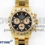 Daytona 116508 Clean Factory Best Edition 904L Steel Black/YG Dial on YG Bracelet SA4130 Super Clone