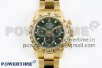 Daytona 116508 Clean Factory Best Edition 904L Steel Green Dial on YG Bracelet SA4130 Super Clone