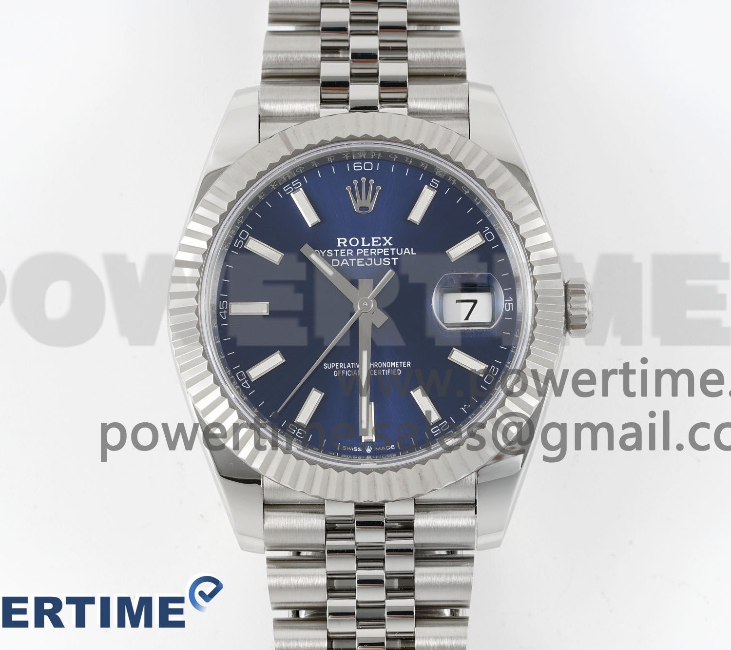 DateJust 41 126334 904L SS Clean 1:1 Best Edition Fluted Bezel  Blue Dial on Jubilee Bracelet VR3235