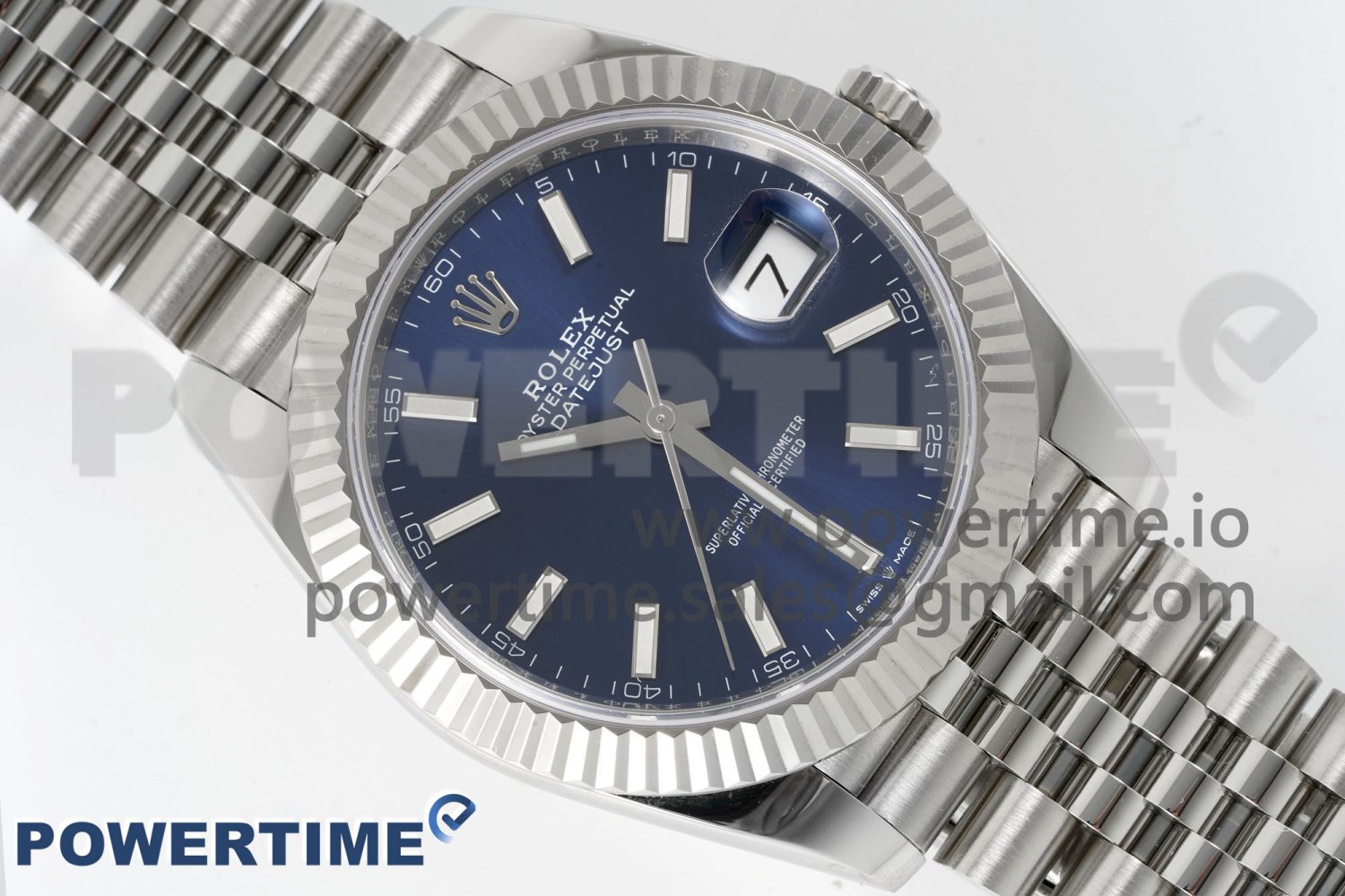 DateJust 41 126334 904L SS Clean 1:1 Best Edition Fluted Bezel  Blue Dial on Jubilee Bracelet VR3235 - Image 3