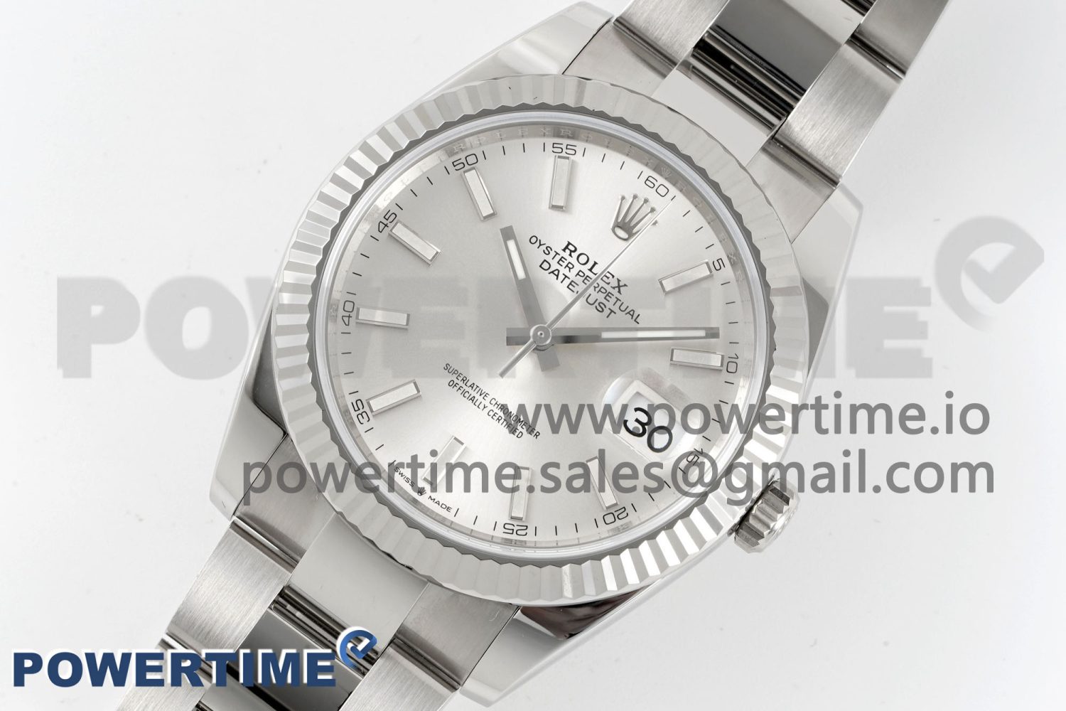 DateJust 126334 904L SS Clean Factory Best Edition Fluted Bezel Silver Dial on Oyster Bracelet VS3235 - Image 2