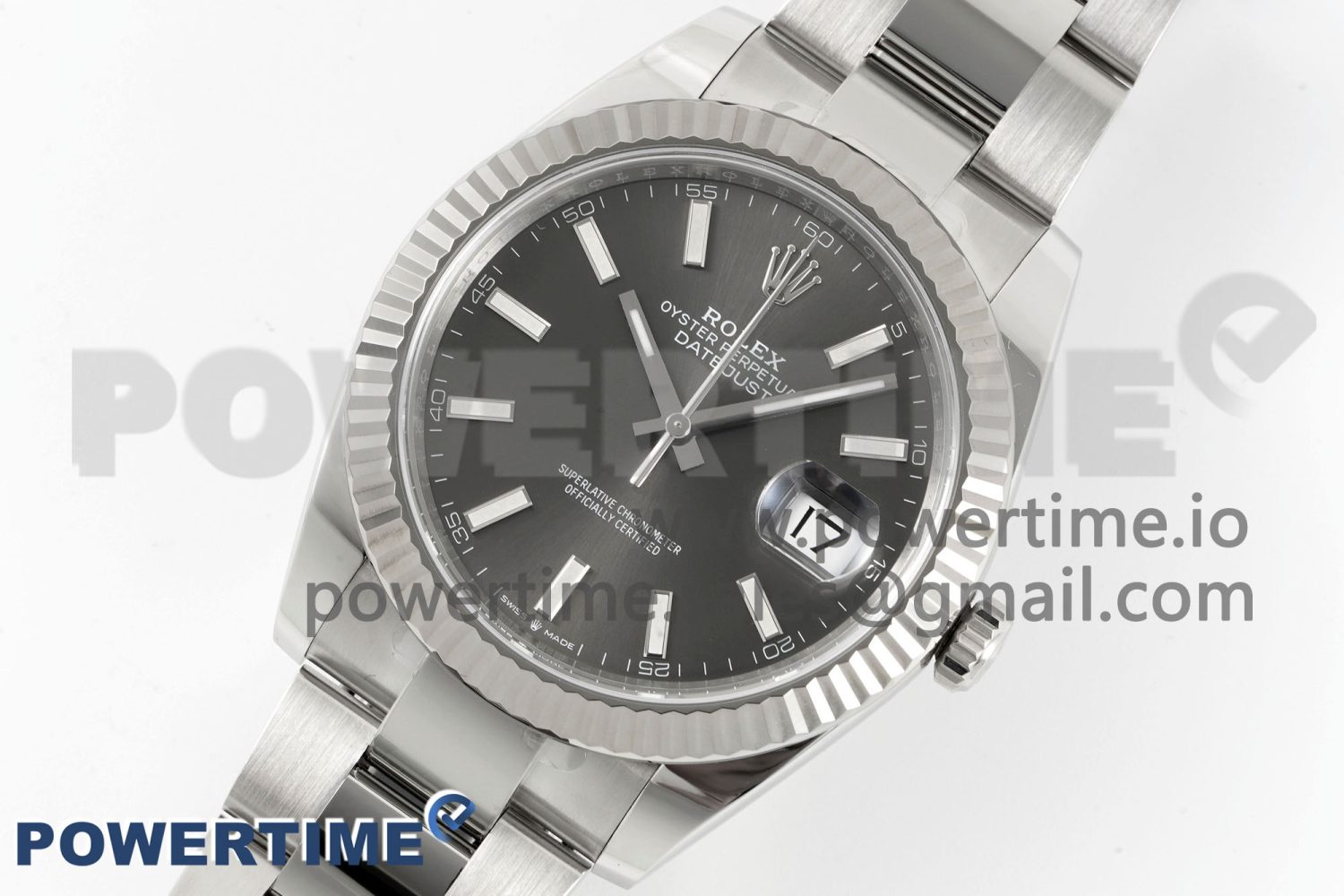Rolex DateJust 41 126334 Clean 1:1 Best Edition 904L Steel Gray Stick Dial on Oyster Bracelet VR3235 Super Clone Watch - Image 2