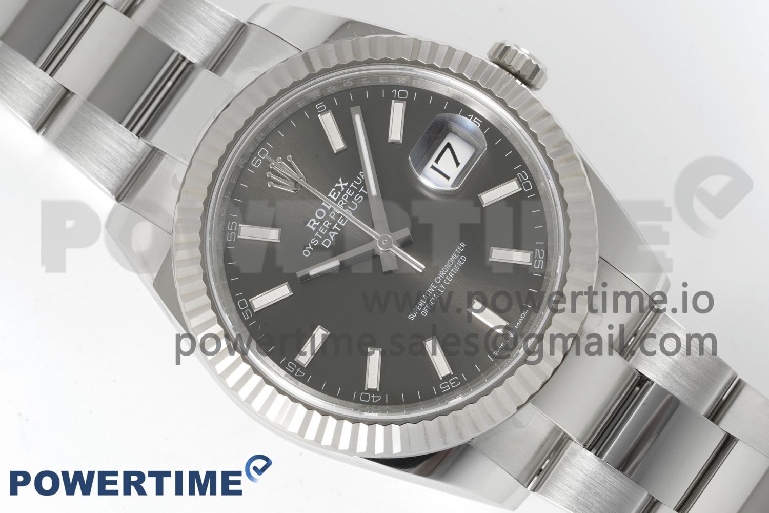 Rolex DateJust 41 126334 Clean 1:1 Best Edition 904L Steel Gray Stick Dial on Oyster Bracelet VR3235 Super Clone Watch - Image 3