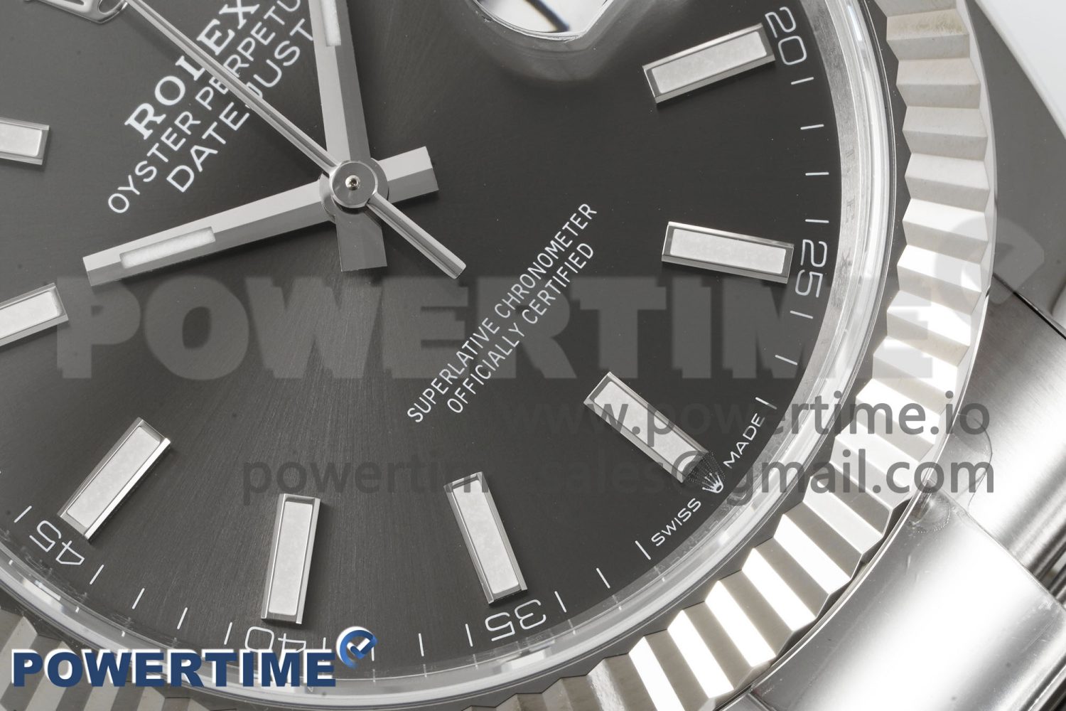 Rolex DateJust 41 126334 Clean 1:1 Best Edition 904L Steel Gray Stick Dial on Oyster Bracelet VR3235 Super Clone Watch - Image 5