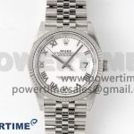 DateJust 36 126234 904L SS Clean Factory 1:1 Best Edition Fluted Bezel White Dial on Jubilee Bracelet VR3235