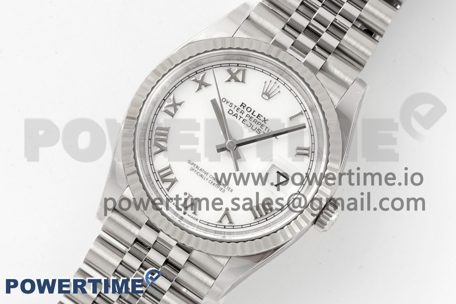 DateJust 36 126234 904L SS Clean Factory 1:1 Best Edition Fluted Bezel White Dial on Jubilee Bracelet VR3235 - Image 2