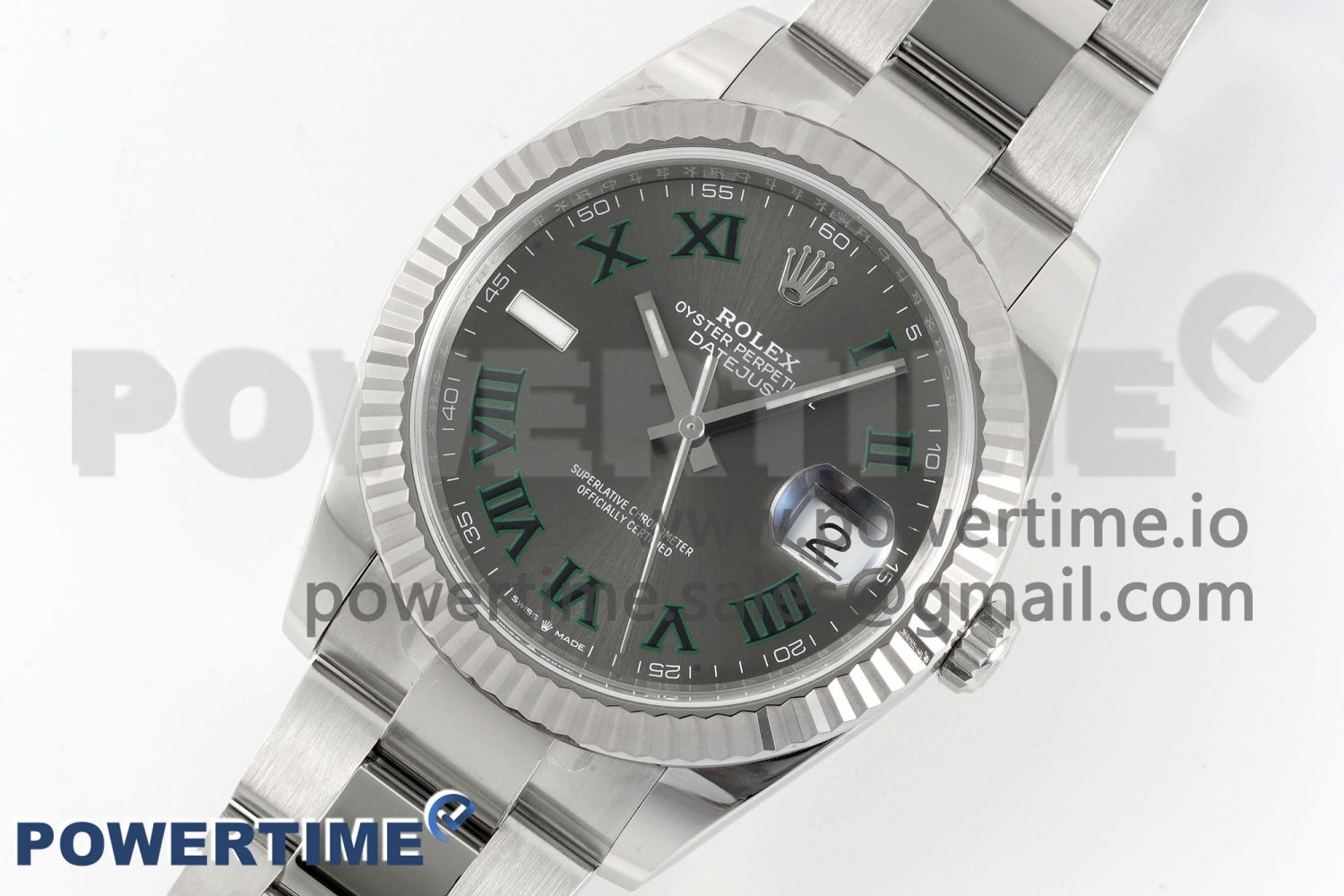 DateJust 126334 904L SS Clean Factory Best Edition Wimbledon Dial on Oyster Bracelet VR3235 - Image 2