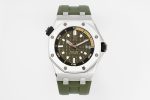 Royal Oak Offshore Diver 15720 Green Ceramic Bezel SS APF 1:1 Best Edition Green Dial on Green Rubber Strap A4308