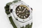 Royal Oak Offshore Diver 15720 Green Ceramic Bezel SS APF 1:1 Best Edition Green Dial on Green Rubber Strap A4308 - Image 2