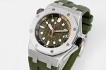 Royal Oak Offshore Diver 15720 Green Ceramic Bezel SS APF 1:1 Best Edition Green Dial on Green Rubber Strap A4308 - Image 3