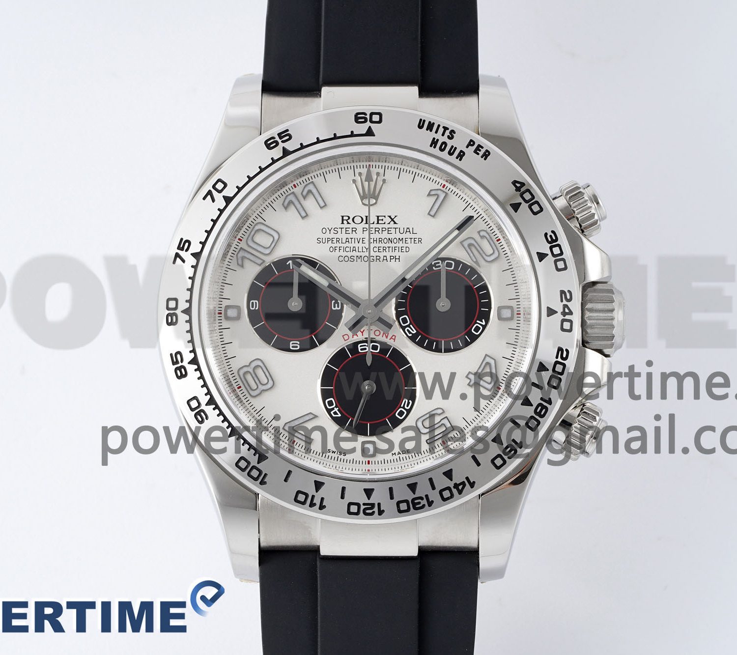 Daytona 116509 Clean 1:1 Best Edition 904L SS Case White Dial on Rubber Strap SA4130 V2