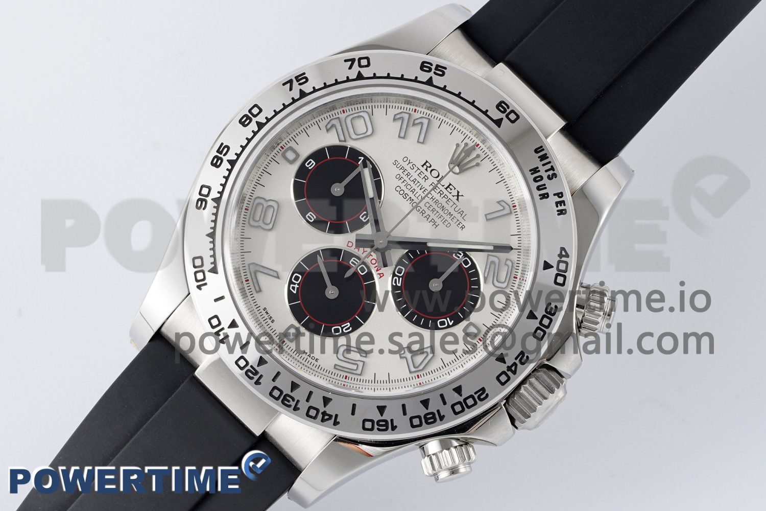 Daytona 116509 Clean 1:1 Best Edition 904L SS Case White Dial on Rubber Strap SA4130 V2 - Image 2