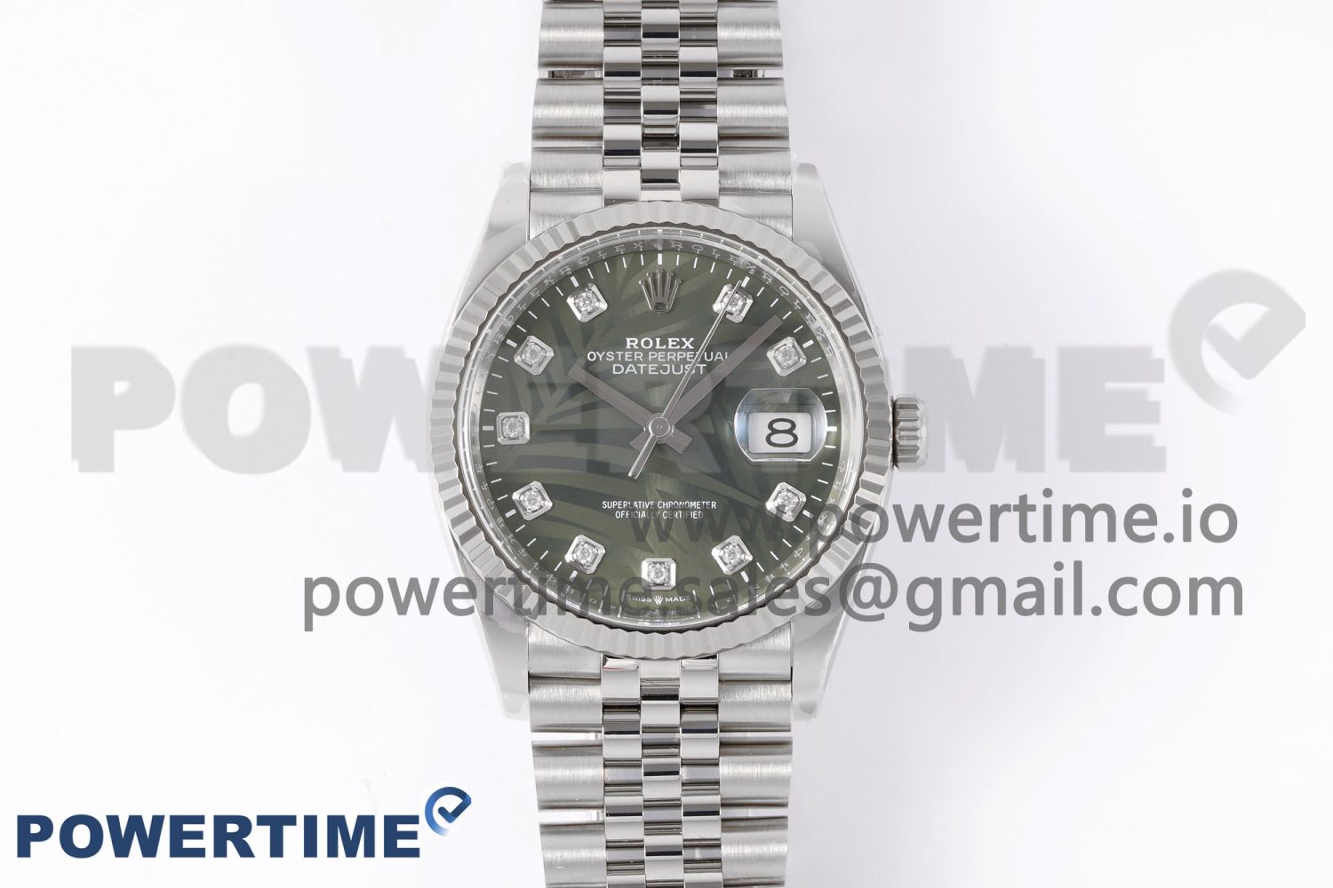 DateJust 36 126234 Clean 1:1 Best Edition 904L Steel Green Leaf Diamonds Dial on Jubilee Bracelet VR3235 - Image 1