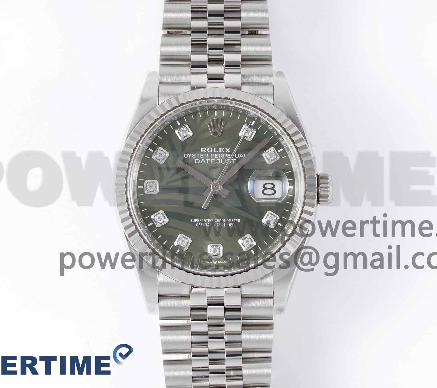 DateJust 36 126234 Clean 1:1 Best Edition 904L Steel Green Leaf Diamonds Dial on Jubilee Bracelet VR3235