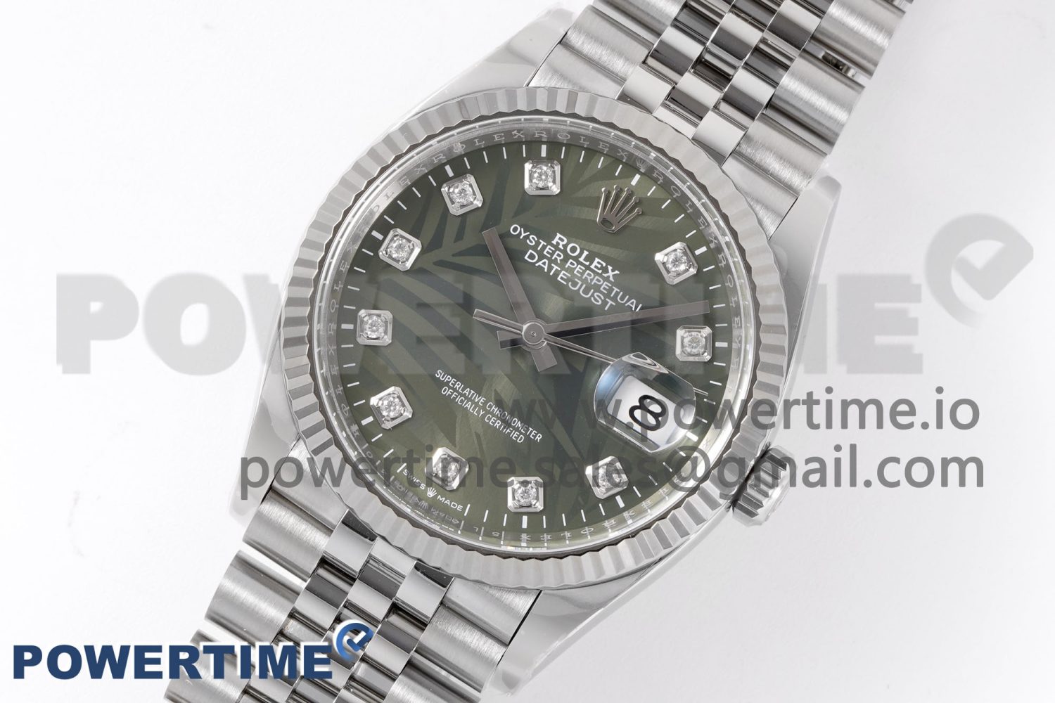 DateJust 36 126234 Clean 1:1 Best Edition 904L Steel Green Leaf Diamonds Dial on Jubilee Bracelet VR3235 - Image 2